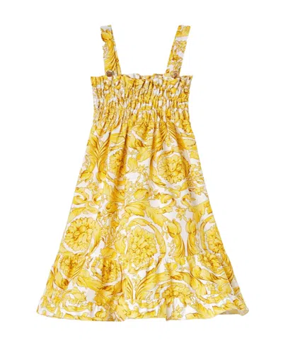Versace Floral-print Sleeveless Dress In Yellow