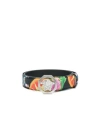 Versace Flower Printing Medusa Belt In Multicolor