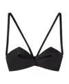 Versace Folded Wool-silk Bustier Top In Black