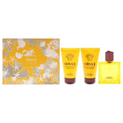 Versace For Men - 3 Pc Gift Set 1.7oz Edp Spray, 1.7oz Bath And Shower Gel, 1.7oz After Shave Balm In Transparent