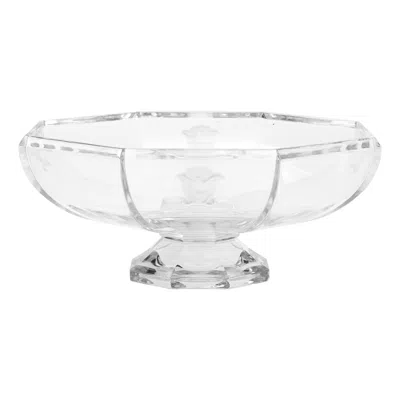Pre-owned Versace For Rosenthal Medusa Crystal Bowl In Gray