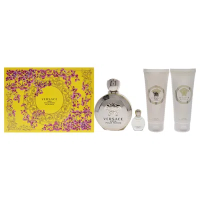 Versace For Women - 4 Pc Gift Set 3.4oz Edp Spray, 3.4oz Body Lotion, 3.4oz Bath And Shower Gel, 0.17oz Edp  In Multi