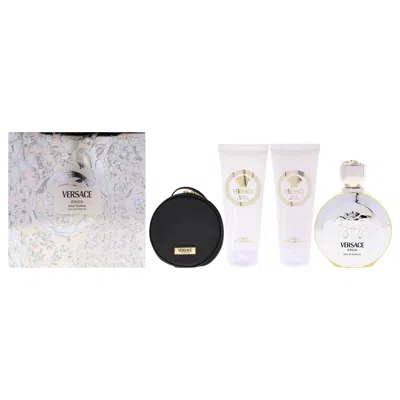 Versace For Women - 4 Pc Gift Set 3.4oz Edp Spray, 3.4oz Luxury Body Lotion, 3.4oz Luxury Shower Gel, Round 