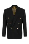 Versace Formal Jacket Compact Wool Fabric In Black