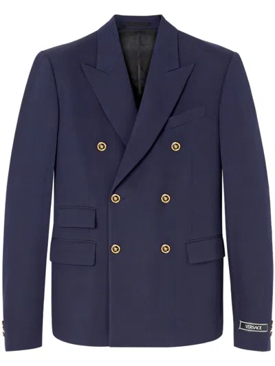 Versace Formal Jacket Grain Of Poudre In Navy
