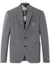 Versace Formal Jacket Micro Pattern Wool Fabric In Concrete Melange Black