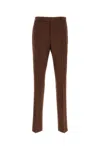 Versace Pantalone In Grain De Poudre Cioccolato Uomo