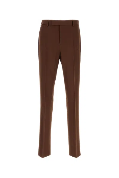 VERSACE PANTALONE IN GRAIN DE POUDRE CIOCCOLATO UOMO