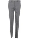 Versace Formal Pant Micro Pattern Wool Fabric Clothing In Grey
