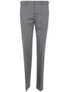 Versace Formal Pant Micro Pattern Wool Fabric Clothing In Concrete Melange Black