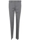 Versace Formal Pant Micro Pattern Wool Fabric Clothing In Grey