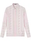 Versace Treasure Foulard Silk Twill Formal Shirt In Multicolor