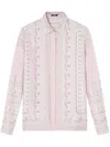Versace Treasure Foulard Silk Twill Formal Shirt In Multicolor