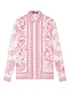 Versace Graphic Print Long Sleeves Top In Pink