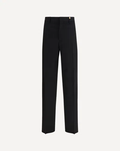 Versace Formal Wool Trousers In Black