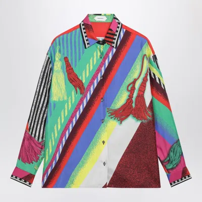 Versace Formula 6 Multicolored Silk Twill Shirt