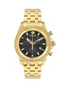 Versace Men's Swiss Chronograph Fornax Gold Ion Plated Bracelet Watch 43mm In Gold