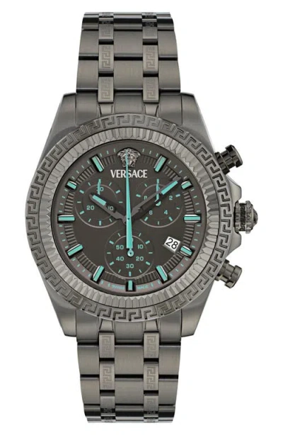 Versace Fornax Chronograph Bracelet Watch, 43mm In Gray