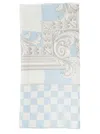 VERSACE LIGHT BLUE SCARF WITH NAUTIC BAROQUE PRINT IN SILK TWILL MAN