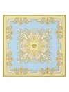 Versace Baroque Pattern Scarf Multicolor Rolled Edges In Metallic