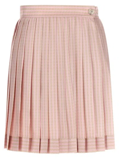 Versace Foulard Print Silk Twill Mini Skirt In Pink