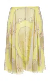 Versace Foulard Printed Silk Crepon Skirt In Multi
