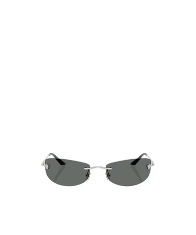 Versace Frameless Sunglasses In Gray