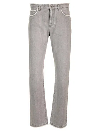Versace Frayed Jeans Grey