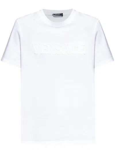 VERSACE VERSACE FRINGED LOGO T-SHIRT