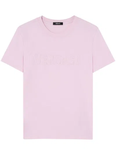VERSACE VERSACE FRINGED LOGO T-SHIRT