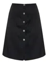 Versace Front-button Mini Skirt In Black