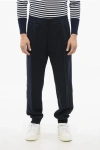 Versace Front Pleated Cotton Sweatpants With Embroidered Logo