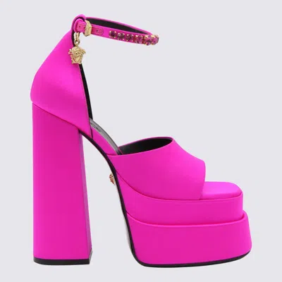 Versace Fucsia Satin Medusa Sandals