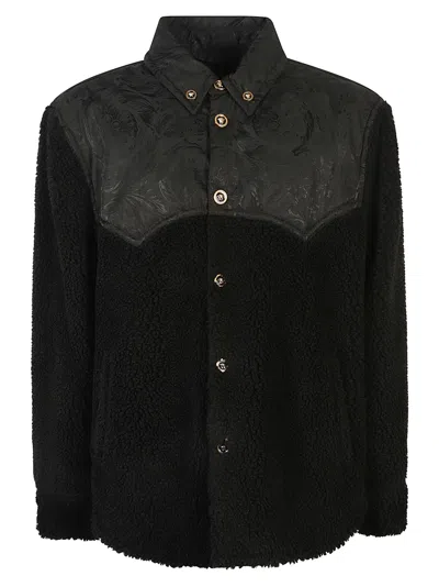 VERSACE FUR COATED BUTTONED JACKET