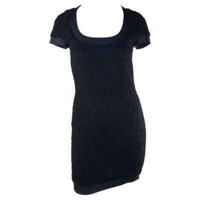 Pre-owned Versace F/w 1991 Gianni  Couture Runway Black Stretch Boucl Wool Mini Dress Lbd