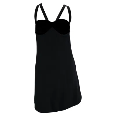 Pre-owned Versace F/w 1991 Gianni  Couture Runway Black Velvet Strappy Bodycon Mini Dress
