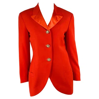 Pre-owned Versace F/w 1992 Gianni  Couture Bondage (miss S&m) Runway Collection Red Blazer