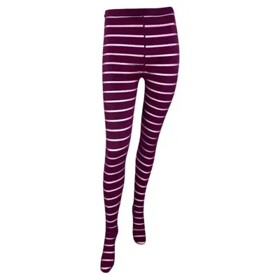 Pre-owned Versace F/w 1993 Gianni  Runway Sheer Purple Stripe Leggings 42it/us8