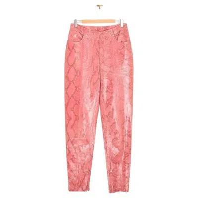 Pre-owned Versace F/w 1994 Gianni  Couture Runway Pink Python Snake Skin Trousers Pants 29"