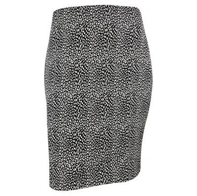 Pre-owned Versace F/w 1996 Gianni  Couture Black White Cheetah Print Pencil Skirt 42it/8us