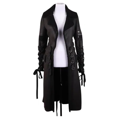 Pre-owned Versace Fw 2003 Sheepskin Coat In Black