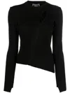 Versace Asymmetric Hem Viscose Blend Sweater In Black