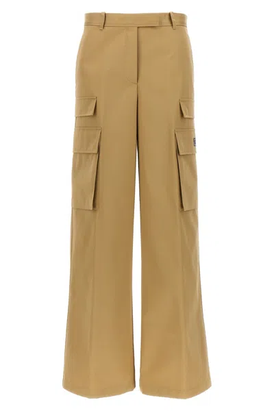 Versace 'gabardine Cargo' Pants In Beige