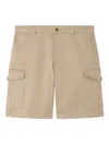 Versace Gabardine Cargo Shorts In Brown
