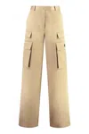 Versace Gabardine Cargo Trousers In Nude