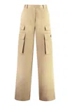 Versace High-waist Wide-leg Trousers In Neutral