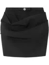 Versace Gabardine Draped Skirt In Black