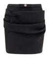 Versace Responsible Wool Mini Skirt With Medusa Detail In Black