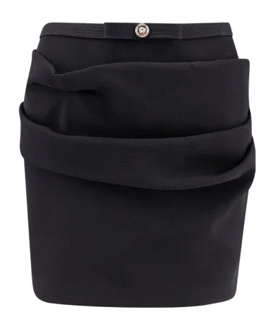 VERSACE VERSACE BOW-DETAILED DRAPED SKIRT