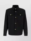 Versace Gabardine Shirt With Chest Pockets And Cuffed Sleeves